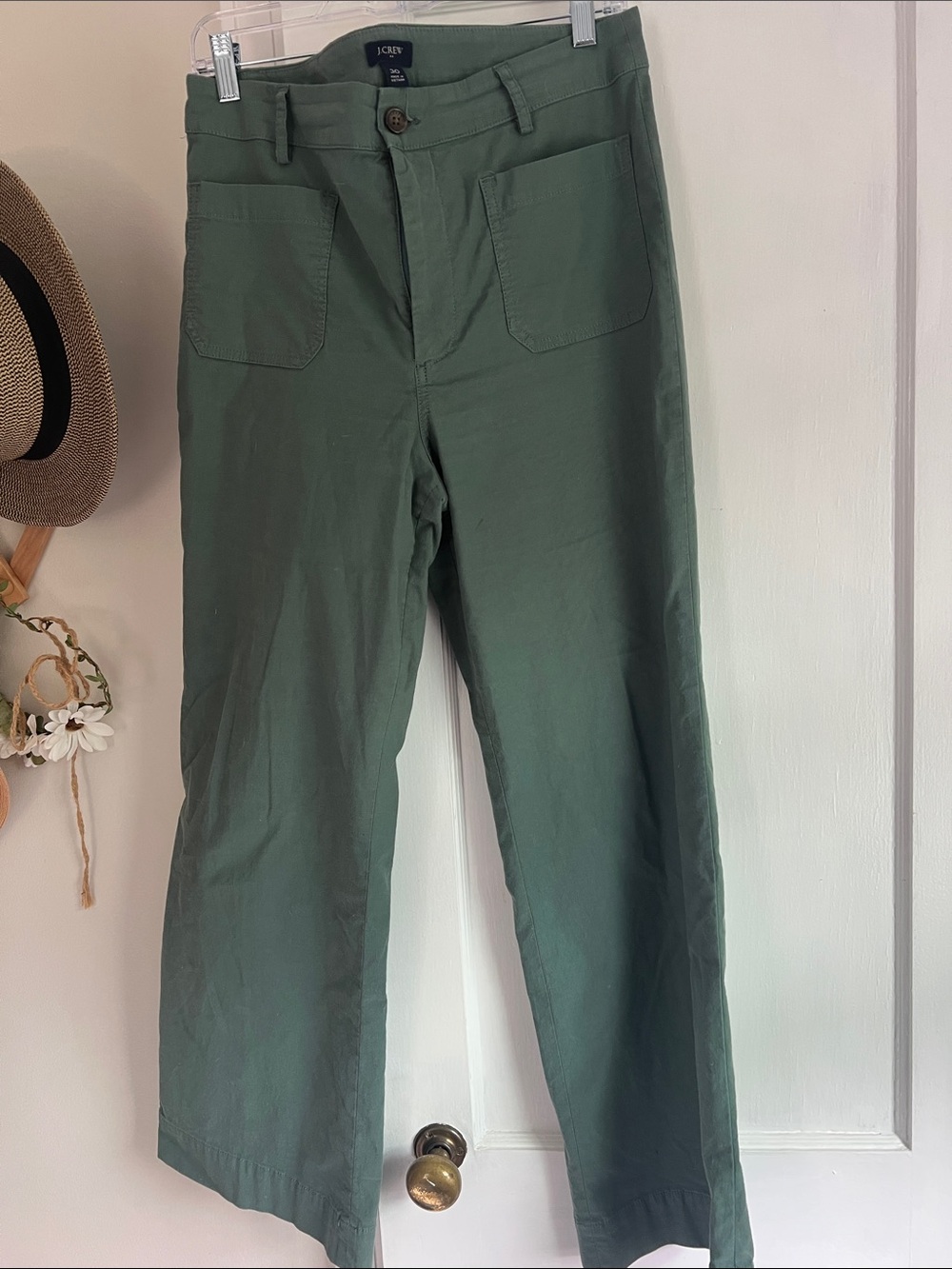 J. Crew Olive Green Straight Chinos